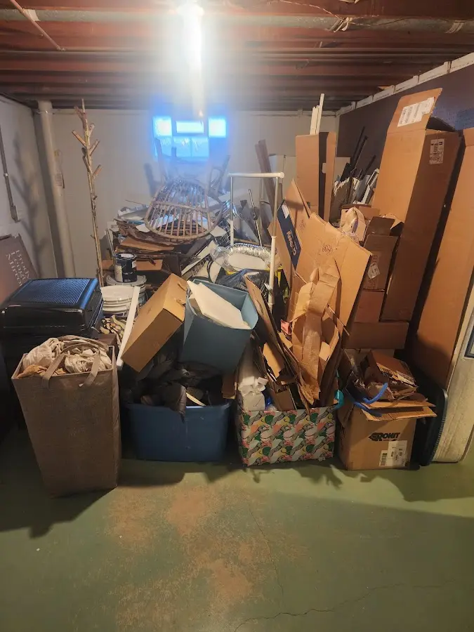 Roll-off dumpster container at job site for 6 Yard Dumpster Rental in Prospect